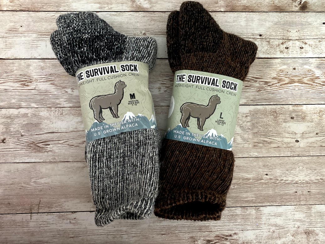 *LARGER size (Men) : Charcoal Grey Alpaca Socks - Long